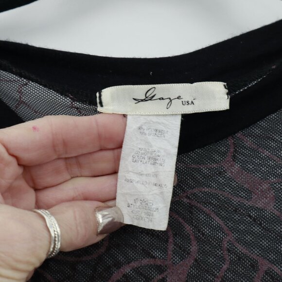 Gaze USA Sheer Mesh Tee Womens S Black 90s Vtg Grunge Y2K Emo Feminine Alt Dark - Picture 5 of 10